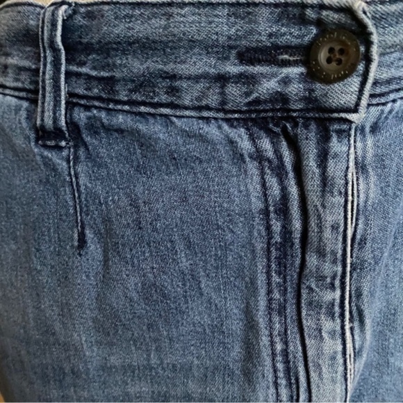 Woolrich Vintage 90's Denim Jean Shorts Button Zip Fly and Draw String Cargo - Picture 3 of 5